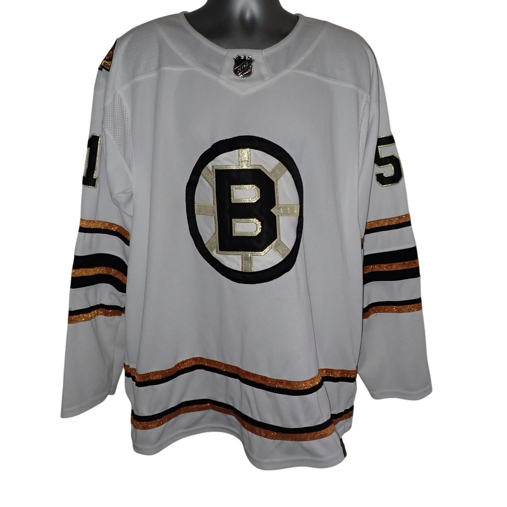 Adidas Men's Boston Bruins Matthew Poitras #51 Centennial Away Jersey 54 - Picture 1 of 8